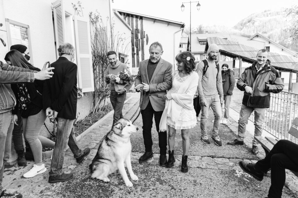 Mariage à la montagne en hiver